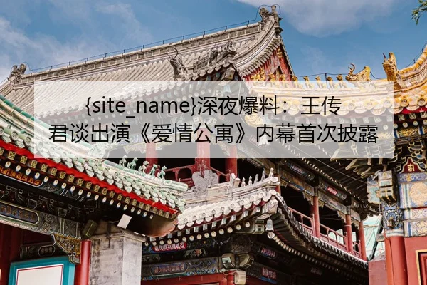 黑料网深夜爆料：王传君谈出演《爱情公寓》内幕首次披露